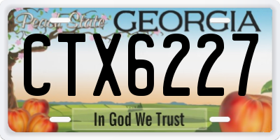 GA license plate CTX6227