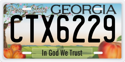 GA license plate CTX6229