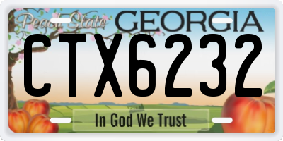 GA license plate CTX6232