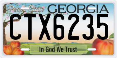 GA license plate CTX6235