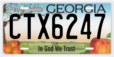 GA license plate CTX6247