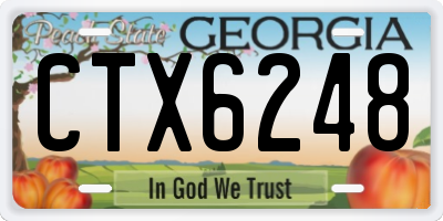 GA license plate CTX6248
