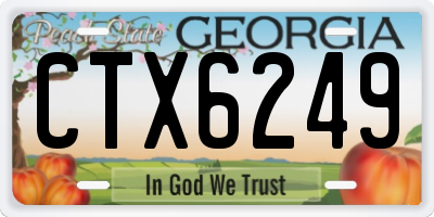 GA license plate CTX6249