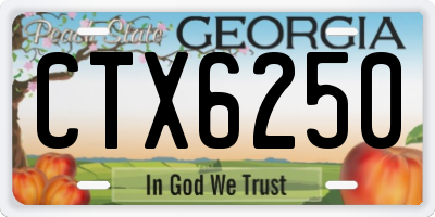 GA license plate CTX6250