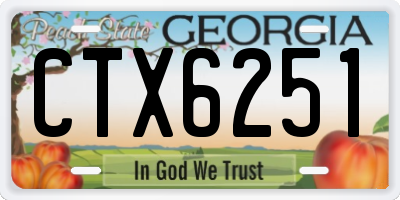 GA license plate CTX6251