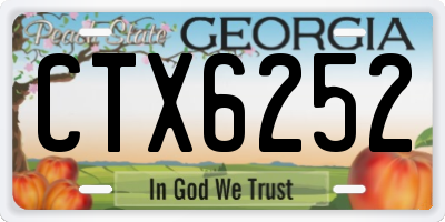 GA license plate CTX6252