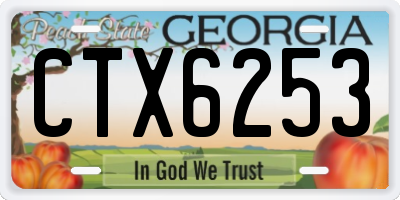 GA license plate CTX6253