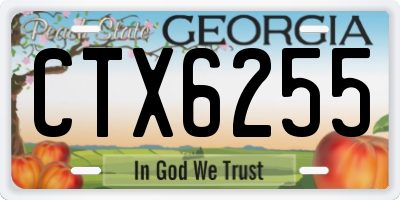 GA license plate CTX6255