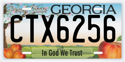 GA license plate CTX6256