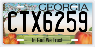 GA license plate CTX6259
