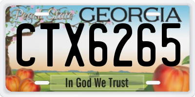 GA license plate CTX6265