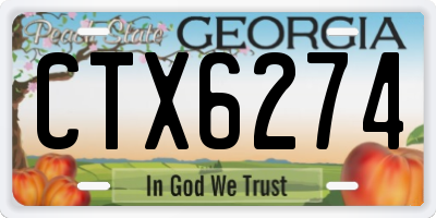 GA license plate CTX6274