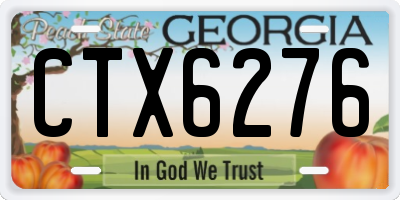 GA license plate CTX6276