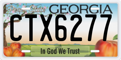 GA license plate CTX6277