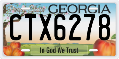 GA license plate CTX6278