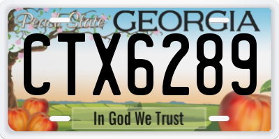 GA license plate CTX6289