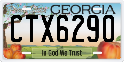 GA license plate CTX6290