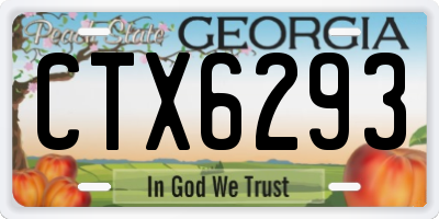 GA license plate CTX6293