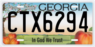 GA license plate CTX6294