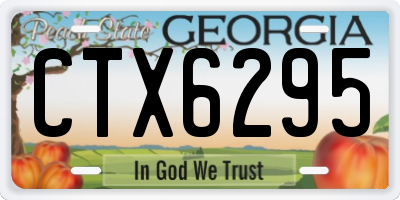 GA license plate CTX6295