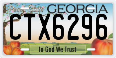 GA license plate CTX6296