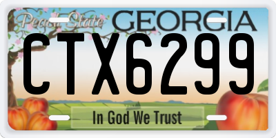 GA license plate CTX6299