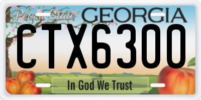 GA license plate CTX6300