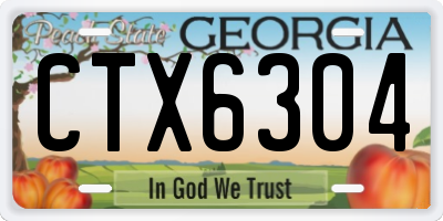 GA license plate CTX6304