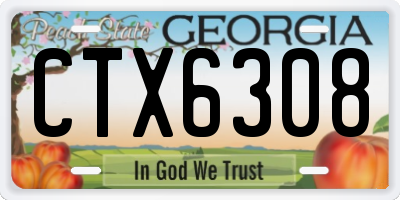 GA license plate CTX6308