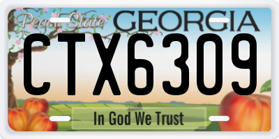 GA license plate CTX6309
