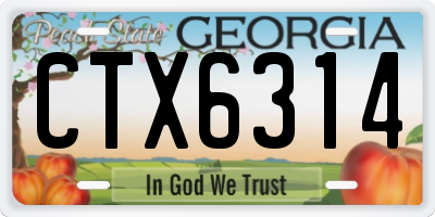 GA license plate CTX6314