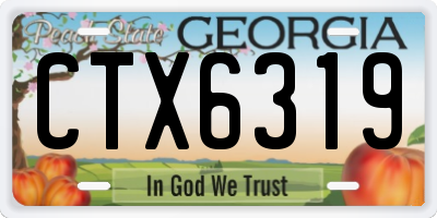 GA license plate CTX6319