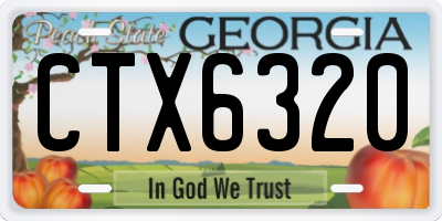 GA license plate CTX6320