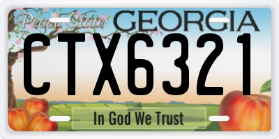 GA license plate CTX6321