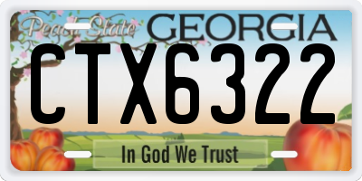 GA license plate CTX6322