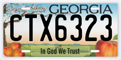 GA license plate CTX6323