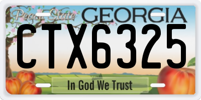 GA license plate CTX6325