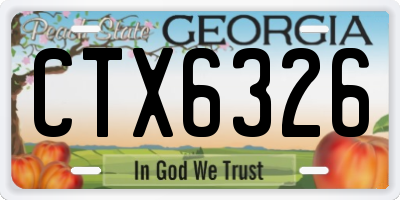 GA license plate CTX6326