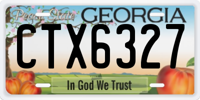 GA license plate CTX6327