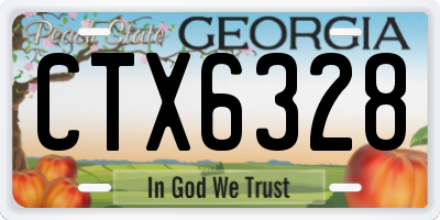 GA license plate CTX6328