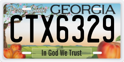 GA license plate CTX6329