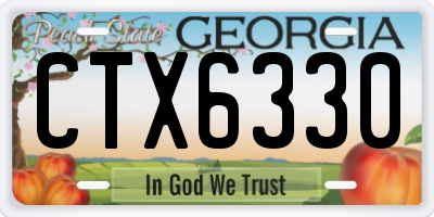 GA license plate CTX6330