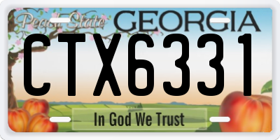 GA license plate CTX6331