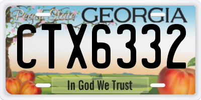 GA license plate CTX6332