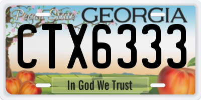 GA license plate CTX6333