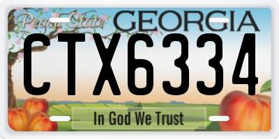 GA license plate CTX6334