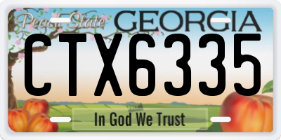 GA license plate CTX6335