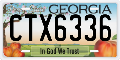 GA license plate CTX6336