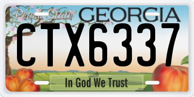 GA license plate CTX6337