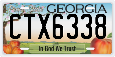 GA license plate CTX6338